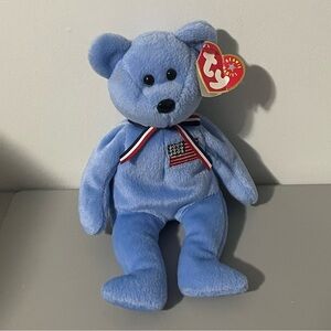 TY Beanie Babies 2001 America Blue Bear In Memory Of 9.11 Retired NWT